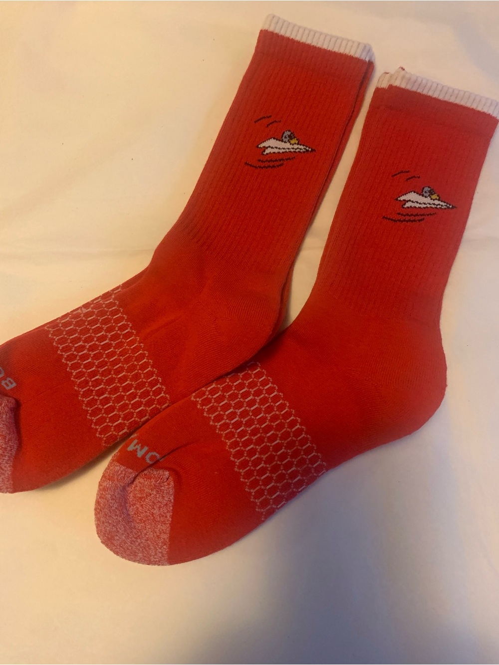 2 pair New Women's Red Bombas x Peanuts Red Calf socks